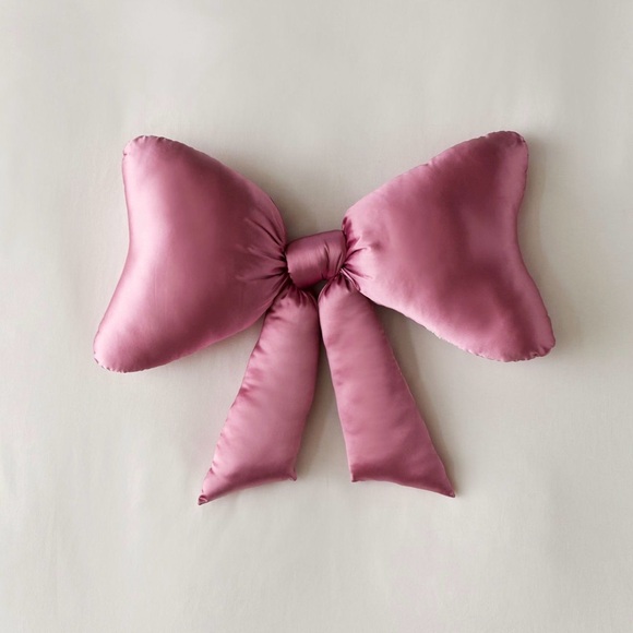Urban Outfitters Other - Pink Satin Bow Throw Pillow